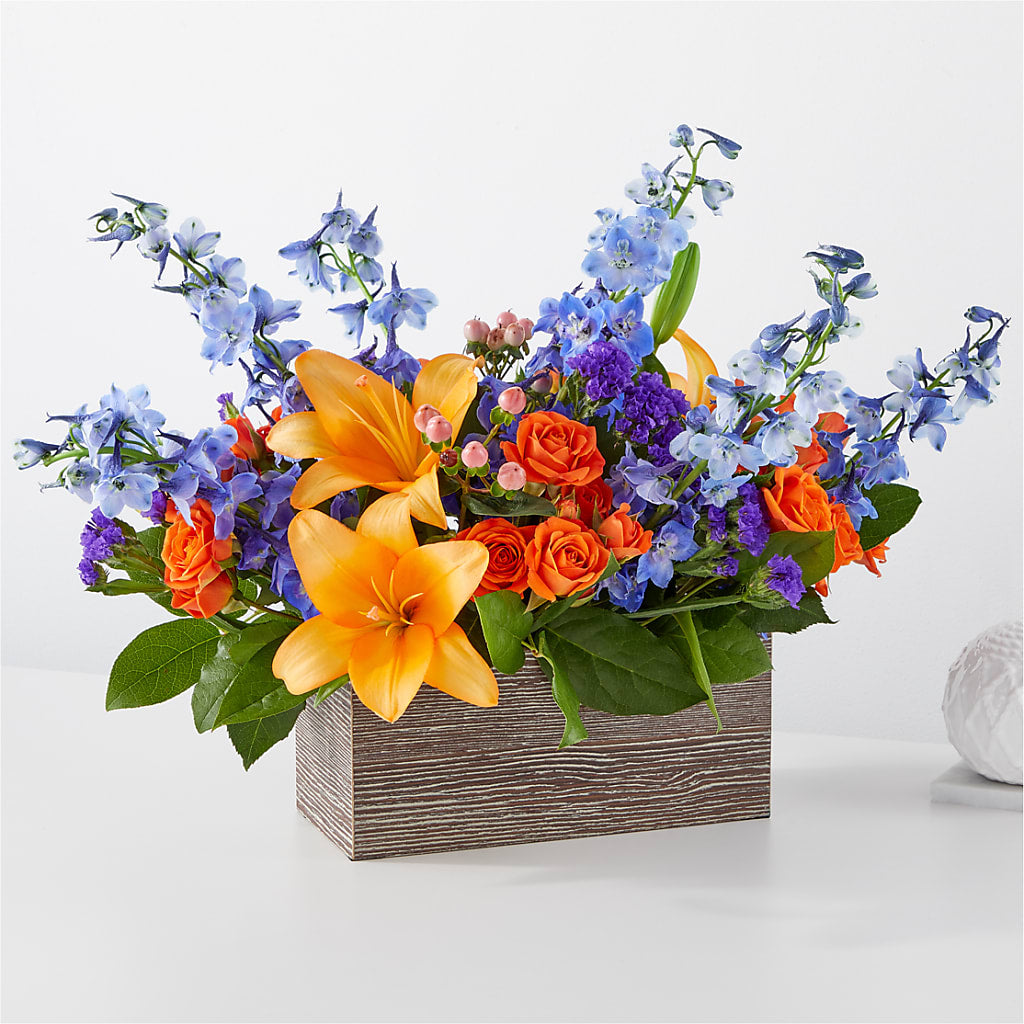Radiant Citrus Box Bouquet – Dallas House Of Flowers, Dallas TX