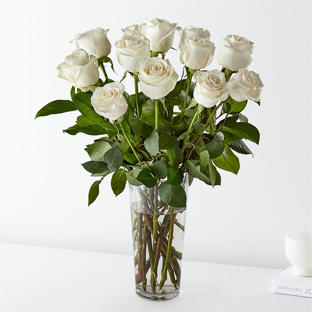Long Stem White Rose Bouquet – Dallas House Of Flowers, Dallas TX