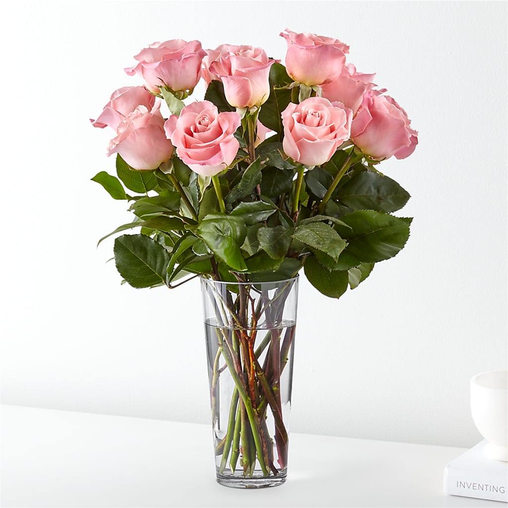 Long Stem Pink Rose Bouquet – Dallas House Of Flowers, Dallas TX