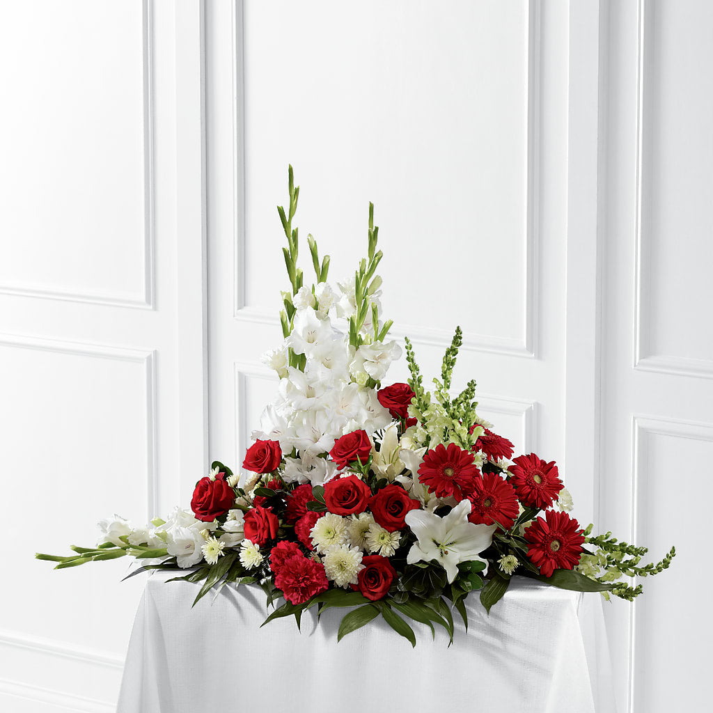 Crimson & White Arrangement – Dallas House Of Flowers, Dallas TX