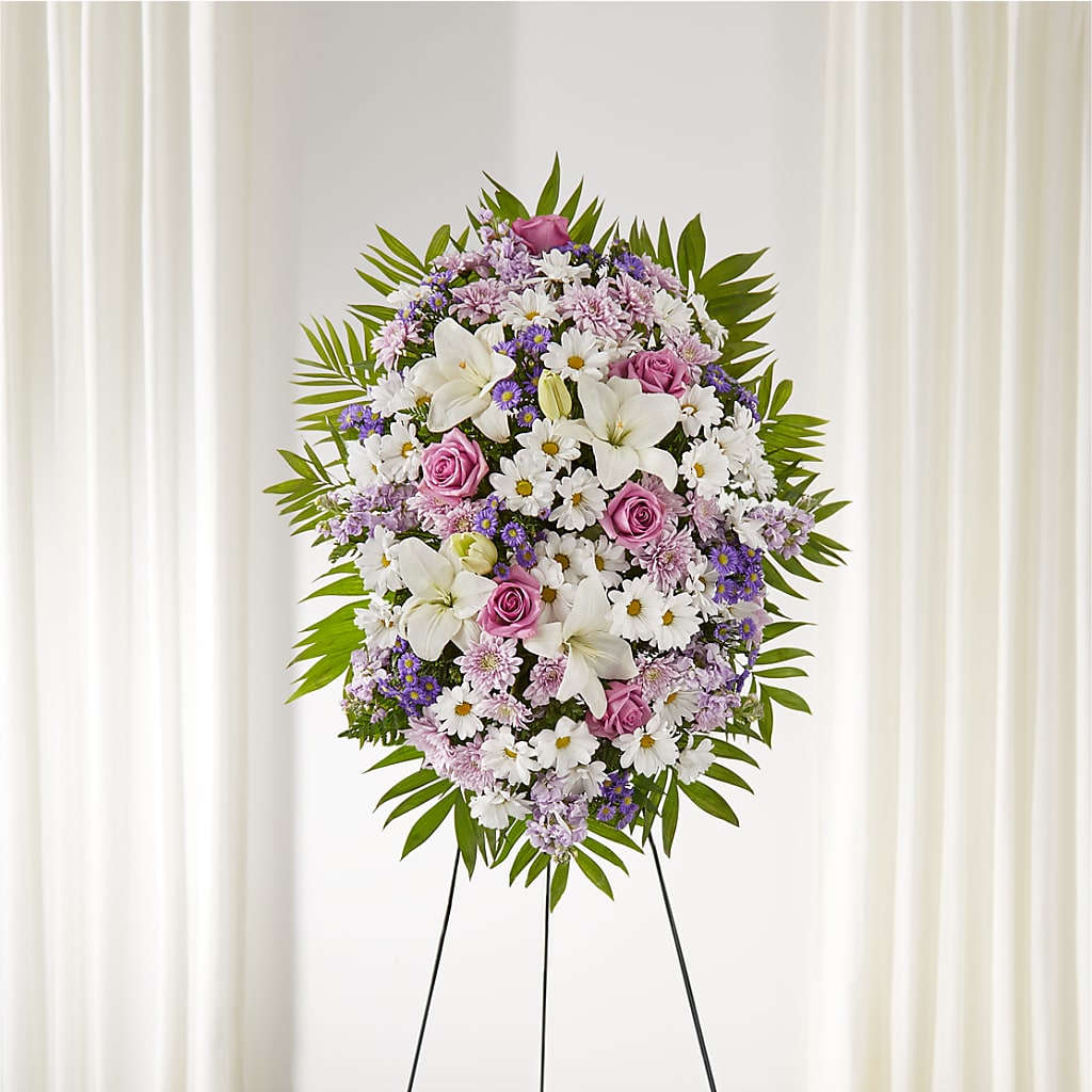 Surrounded by Love Standing Spray – Dallas House Of Flowers, Dallas TX