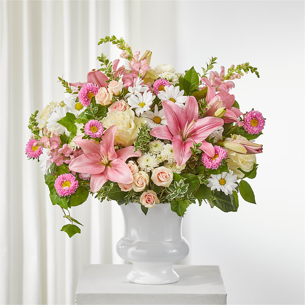 Empathetic Blooms Urn Arrangement – Dallas House Of Flowers, Dallas TX