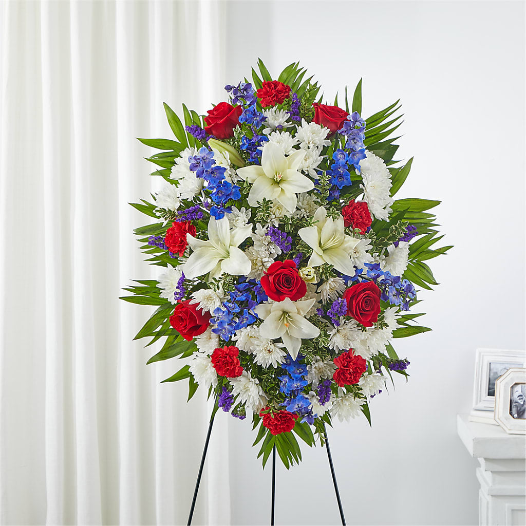 Cherished Service Standing Spray – Dallas House Of Flowers, Dallas TX
