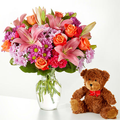 One and Only Bouquet and Bear Bundle –  Dallas House Of Flowers, Dallas TX