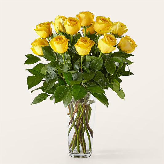 Long Stem Yellow Rose Bouquet –  Dallas House Of Flowers, Dallas TX
