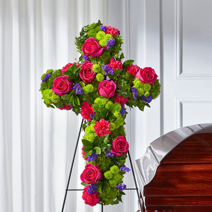 Tribute Rose Floral Cross –  Dallas House Of Flowers, Dallas TX