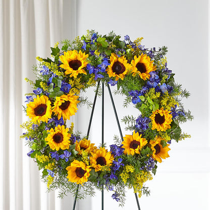 Bright Rays Wreath –  Dallas House Of Flowers, Dallas TX
