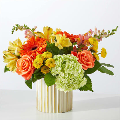 Autumn Sunshine Bouquet with Ivory Vase –  Dallas House Of Flowers, Dallas TX