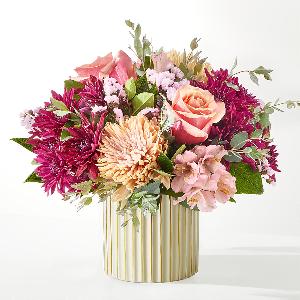 Berry Cobbler Bouquet with Ivory Vase –  Dallas House Of Flowers, Dallas TX