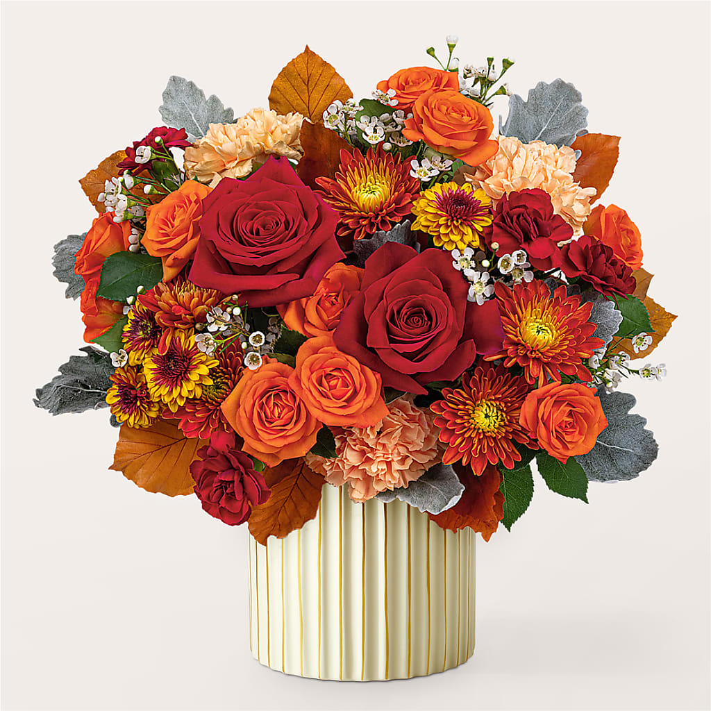 Merlot Bouquet with Ivory Vase –  Dallas House Of Flowers, Dallas TX