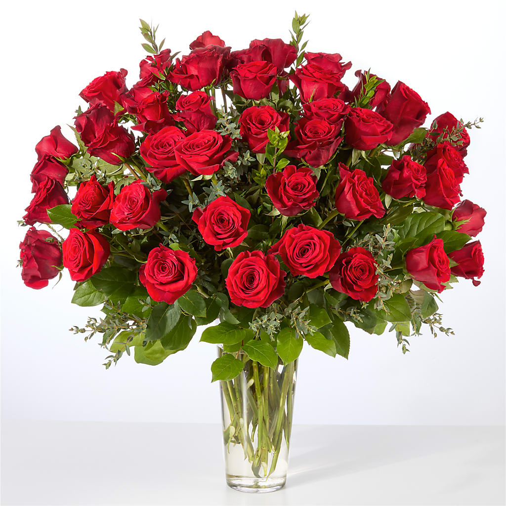 Forever Yours Fifty Stem Red Rose Bouquet –  Dallas House Of Flowers, Dallas TX